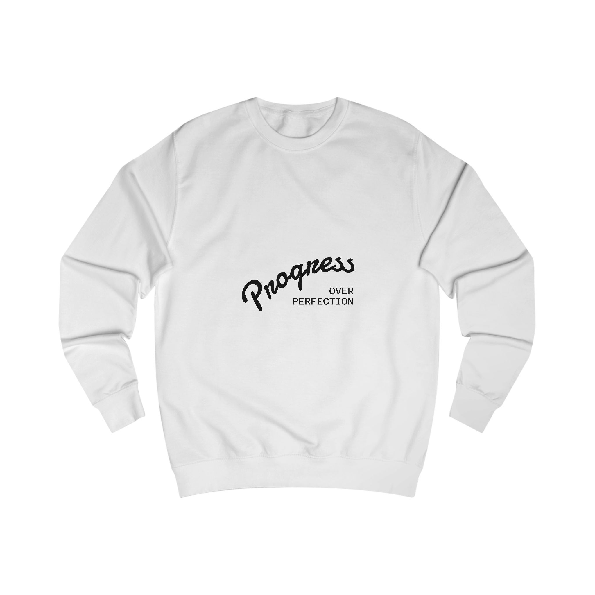 Progress Over Perfection Sweatshirt — Inspirational Crewneck for Goal-Oriented Adults