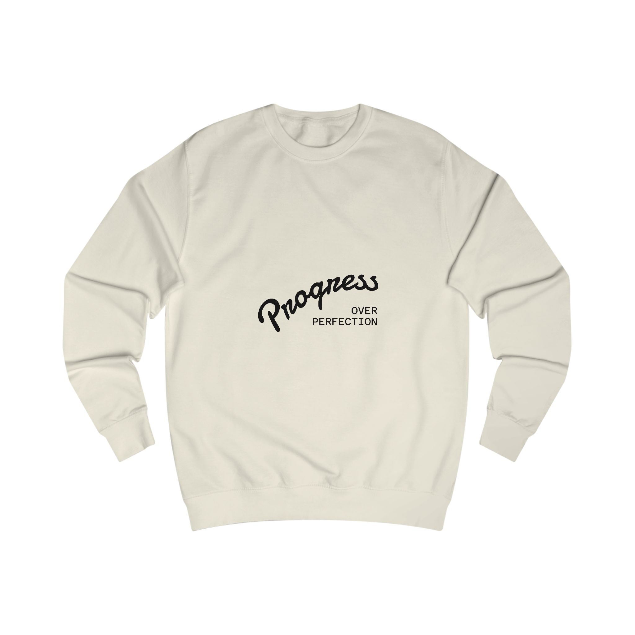 Progress Over Perfection Sweatshirt — Inspirational Crewneck for Goal-Oriented Adults