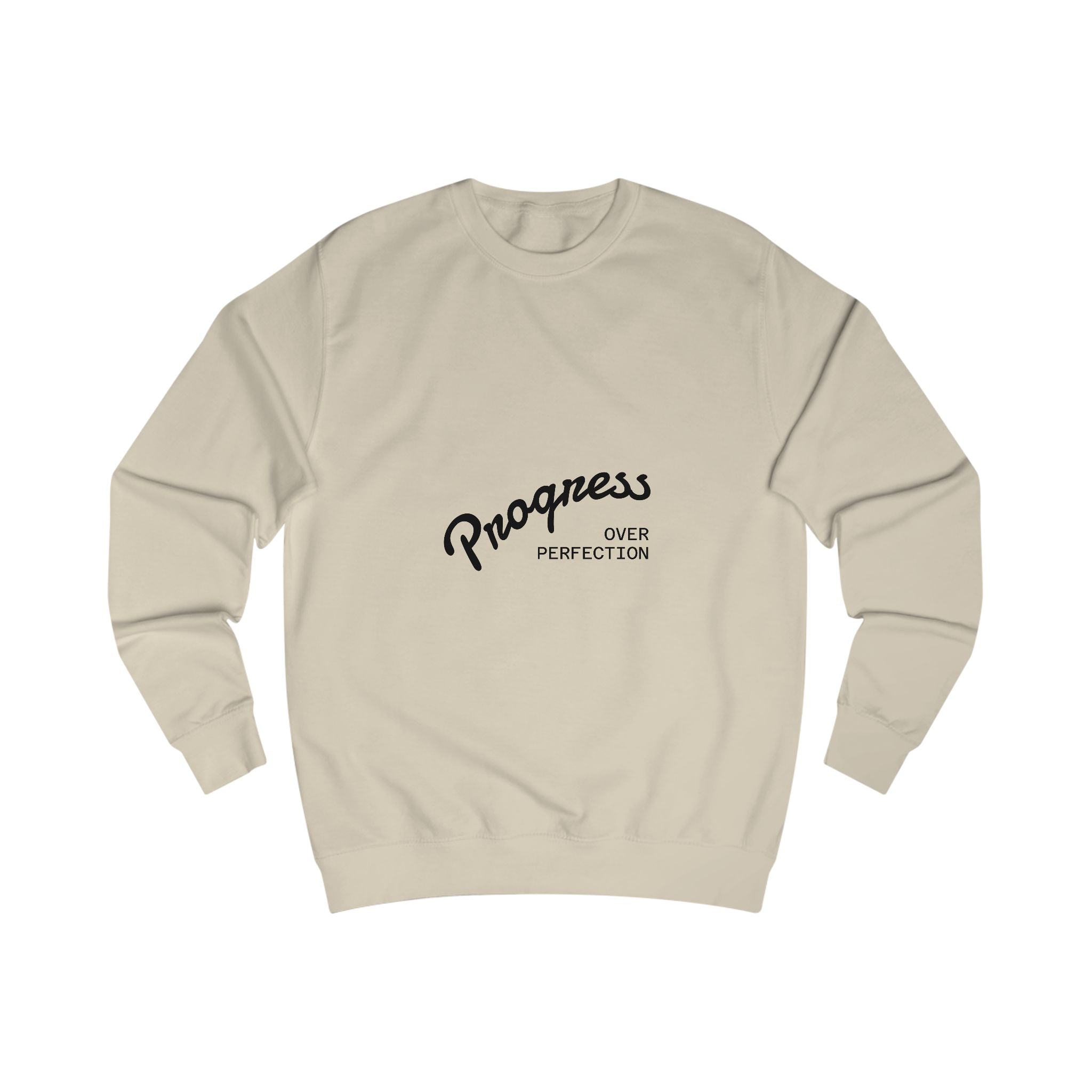 Progress Over Perfection Sweatshirt — Inspirational Crewneck for Goal-Oriented Adults