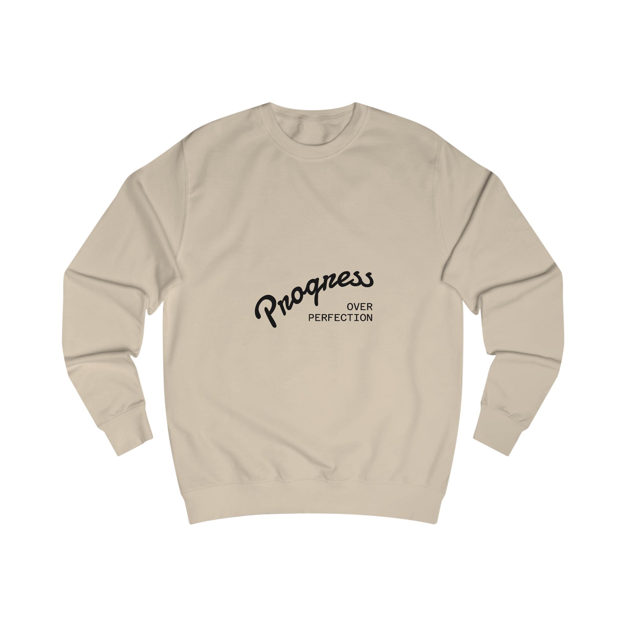 Progress Over Perfection Sweatshirt — Inspirational Crewneck for Goal-Oriented Adults